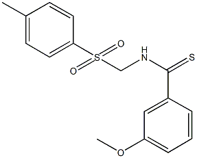 3-methoxy-N-{[(4-methylphenyl)sulfonyl]methyl}benzenecarbothioamide 结构式