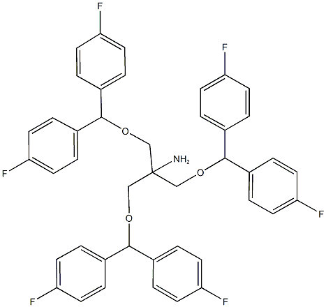 2-[bis(4-fluorophenyl)methoxy]-1,1-bis{[bis(4-fluorophenyl)methoxy]methyl}ethylamine 结构式