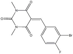 5-(3-bromo-4-fluorobenzylidene)-1,3-dimethyl-2,4,6(1H,3H,5H)-pyrimidinetrione 结构式