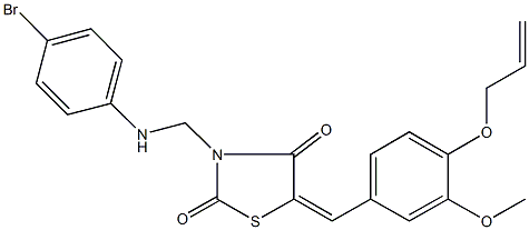 5-[4-(allyloxy)-3-methoxybenzylidene]-3-[(4-bromoanilino)methyl]-1,3-thiazolidine-2,4-dione 结构式