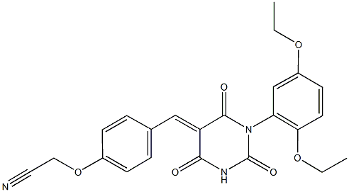 {4-[(1-(2,5-diethoxyphenyl)-2,4,6-trioxotetrahydro-5(2H)-pyrimidinylidene)methyl]phenoxy}acetonitrile 结构式