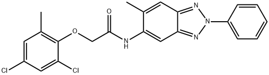 2-(2,4-dichloro-6-methylphenoxy)-N-(6-methyl-2-phenyl-2H-1,2,3-benzotriazol-5-yl)acetamide 结构式