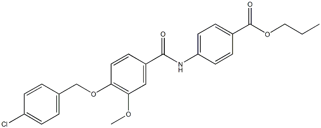 propyl 4-({4-[(4-chlorobenzyl)oxy]-3-methoxybenzoyl}amino)benzoate 结构式