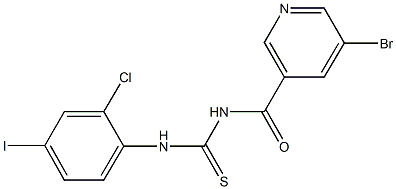 N-[(5-bromopyridin-3-yl)carbonyl]-N'-(2-chloro-4-iodophenyl)thiourea 结构式