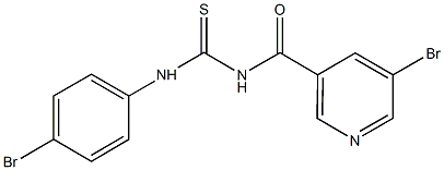 N-(4-bromophenyl)-N'-[(5-bromopyridin-3-yl)carbonyl]thiourea 结构式