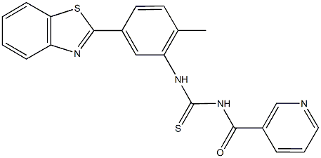 N-[5-(1,3-benzothiazol-2-yl)-2-methylphenyl]-N'-(3-pyridinylcarbonyl)thiourea 结构式