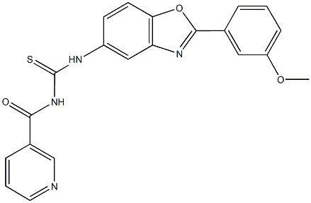 N-[2-(3-methoxyphenyl)-1,3-benzoxazol-5-yl]-N'-(3-pyridinylcarbonyl)thiourea 结构式