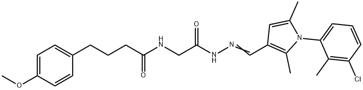 N-[2-(2-{[1-(3-chloro-2-methylphenyl)-2,5-dimethyl-1H-pyrrol-3-yl]methylene}hydrazino)-2-oxoethyl]-4-(4-methoxyphenyl)butanamide 结构式