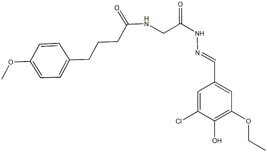N-{2-[2-(3-chloro-5-ethoxy-4-hydroxybenzylidene)hydrazino]-2-oxoethyl}-4-(4-methoxyphenyl)butanamide 结构式