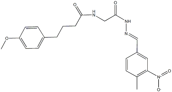 N-[2-(2-{3-nitro-4-methylbenzylidene}hydrazino)-2-oxoethyl]-4-(4-methoxyphenyl)butanamide 结构式