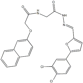 N-[2-(2-{[5-(3,4-dichlorophenyl)-2-furyl]methylene}hydrazino)-2-oxoethyl]-2-(2-naphthyloxy)acetamide 结构式