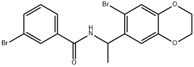 3-bromo-N-[1-(7-bromo-2,3-dihydro-1,4-benzodioxin-6-yl)ethyl]benzamide 结构式