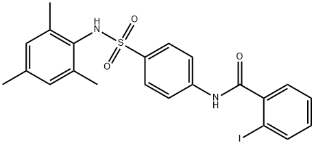 2-iodo-N-{4-[(mesitylamino)sulfonyl]phenyl}benzamide 结构式