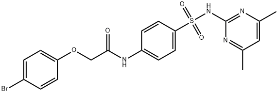 2-(4-bromophenoxy)-N-(4-{[(4,6-dimethyl-2-pyrimidinyl)amino]sulfonyl}phenyl)acetamide 结构式