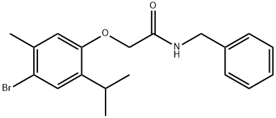 N-benzyl-2-(4-bromo-2-isopropyl-5-methylphenoxy)acetamide 结构式