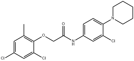 N-[3-chloro-4-(1-piperidinyl)phenyl]-2-(2,4-dichloro-6-methylphenoxy)acetamide 结构式