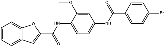 N-{4-[(4-bromobenzoyl)amino]-2-methoxyphenyl}-1-benzofuran-2-carboxamide 结构式