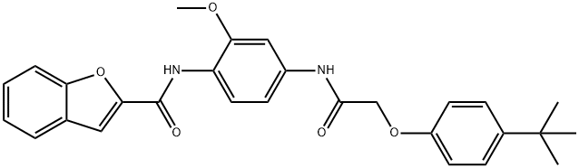 N-(4-{[(4-tert-butylphenoxy)acetyl]amino}-2-methoxyphenyl)-1-benzofuran-2-carboxamide 结构式