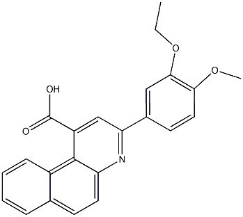 3-(3-ethoxy-4-methoxyphenyl)benzo[f]quinoline-1-carboxylic acid 结构式