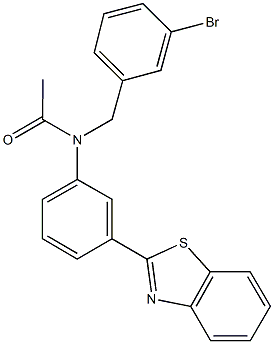 N-[3-(1,3-benzothiazol-2-yl)phenyl]-N-(3-bromobenzyl)acetamide 结构式