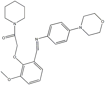N-[3-methoxy-2-(2-oxo-2-piperidin-1-ylethoxy)benzylidene]-4-morpholin-4-ylaniline 结构式
