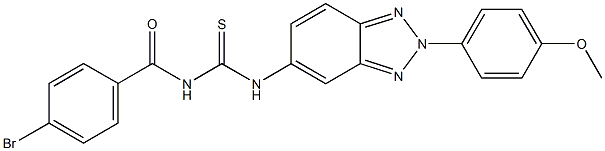 N-(4-bromobenzoyl)-N'-[2-(4-methoxyphenyl)-2H-1,2,3-benzotriazol-5-yl]thiourea 结构式