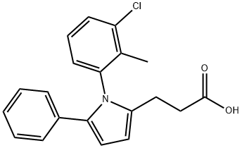 3-[1-(3-chloro-2-methylphenyl)-5-phenyl-1H-pyrrol-2-yl]propanoic acid 结构式