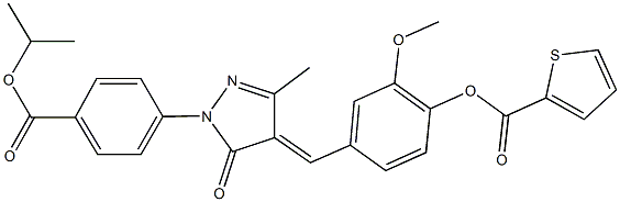 4-({1-[4-(isopropoxycarbonyl)phenyl]-3-methyl-5-oxo-1,5-dihydro-4H-pyrazol-4-ylidene}methyl)-2-methoxyphenyl 2-thiophenecarboxylate 结构式