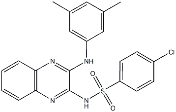 4-chloro-N-[3-(3,5-dimethylanilino)-2-quinoxalinyl]benzenesulfonamide 结构式