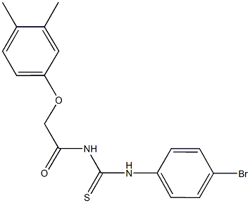 N-(4-bromophenyl)-N'-[(3,4-dimethylphenoxy)acetyl]thiourea 结构式