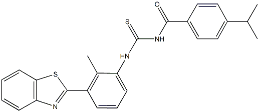 N-[3-(1,3-benzothiazol-2-yl)-2-methylphenyl]-N'-(4-isopropylbenzoyl)thiourea 结构式