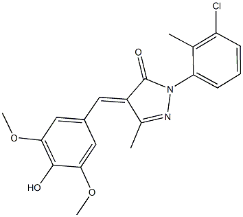 2-(3-chloro-2-methylphenyl)-4-(4-hydroxy-3,5-dimethoxybenzylidene)-5-methyl-2,4-dihydro-3H-pyrazol-3-one 结构式