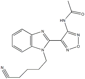 N-{4-[1-(4-cyanobutyl)-1H-benzimidazol-2-yl]-1,2,5-oxadiazol-3-yl}acetamide 结构式