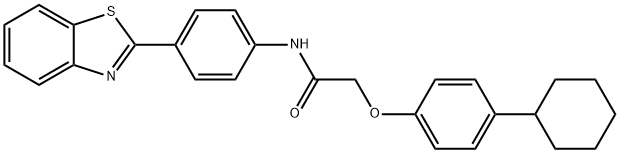 N-[4-(1,3-benzothiazol-2-yl)phenyl]-2-(4-cyclohexylphenoxy)acetamide 结构式
