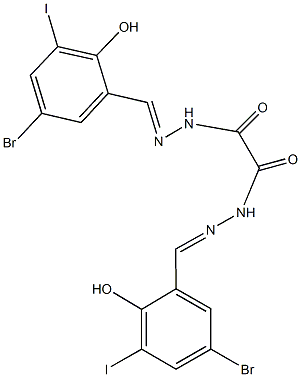 N'~1~,N'~2~-bis(5-bromo-2-hydroxy-3-iodobenzylidene)ethanedihydrazide 结构式