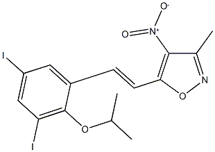 5-[2-(3,5-diiodo-2-isopropoxyphenyl)vinyl]-4-nitro-3-methylisoxazole 结构式