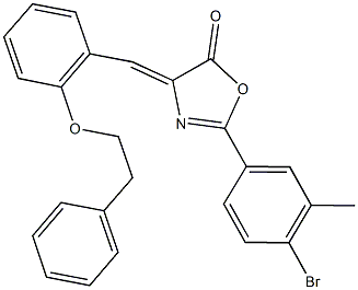 2-(4-bromo-3-methylphenyl)-4-[2-(2-phenylethoxy)benzylidene]-1,3-oxazol-5(4H)-one 结构式