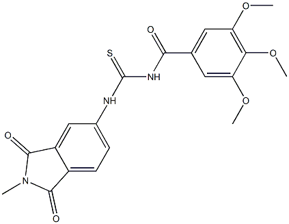 N-(2-methyl-1,3-dioxo-2,3-dihydro-1H-isoindol-5-yl)-N'-(3,4,5-trimethoxybenzoyl)thiourea 结构式
