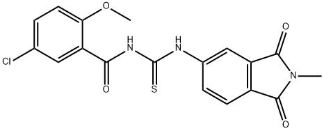 N-(5-chloro-2-methoxybenzoyl)-N'-(2-methyl-1,3-dioxo-2,3-dihydro-1H-isoindol-5-yl)thiourea 结构式