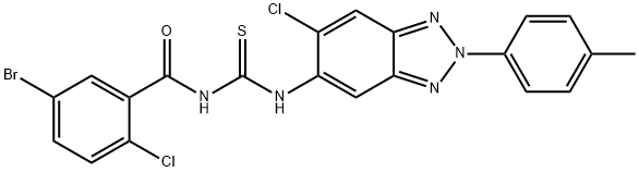 N-(5-bromo-2-chlorobenzoyl)-N'-[6-chloro-2-(4-methylphenyl)-2H-1,2,3-benzotriazol-5-yl]thiourea 结构式