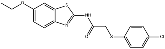 2-[(4-chlorophenyl)sulfanyl]-N-(6-ethoxy-1,3-benzothiazol-2-yl)acetamide 结构式