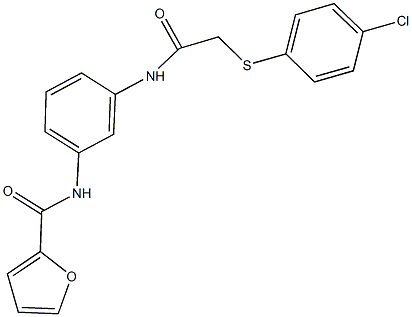 N-[3-({2-[(4-chlorophenyl)sulfanyl]acetyl}amino)phenyl]-2-furamide 结构式