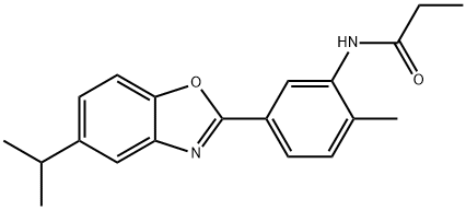 N-[5-(5-isopropyl-1,3-benzoxazol-2-yl)-2-methylphenyl]propanamide 结构式