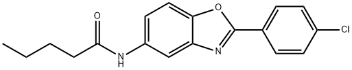 N-[2-(4-chlorophenyl)-1,3-benzoxazol-5-yl]pentanamide 结构式