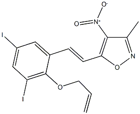 5-{2-[2-(allyloxy)-3,5-diiodophenyl]vinyl}-4-nitro-3-methylisoxazole 结构式