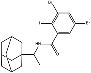 N-[1-(1-adamantyl)ethyl]-3,5-dibromo-2-iodobenzamide 结构式