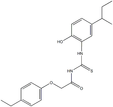 N-(5-sec-butyl-2-hydroxyphenyl)-N'-[(4-ethylphenoxy)acetyl]thiourea 结构式