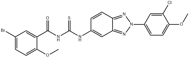 N-(5-bromo-2-methoxybenzoyl)-N'-[2-(3-chloro-4-methoxyphenyl)-2H-1,2,3-benzotriazol-5-yl]thiourea 结构式