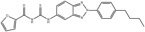 N-[2-(4-butylphenyl)-2H-1,2,3-benzotriazol-5-yl]-N'-(2-furoyl)thiourea 结构式