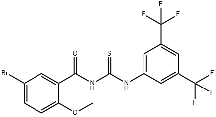 N-[3,5-bis(trifluoromethyl)phenyl]-N'-(5-bromo-2-methoxybenzoyl)thiourea 结构式